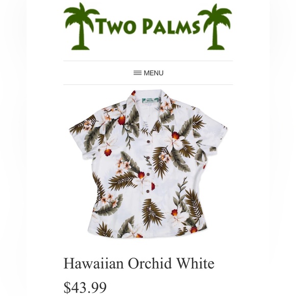 Two Palms Hawaiian Orchid White Shirt - Picture 1 of 6